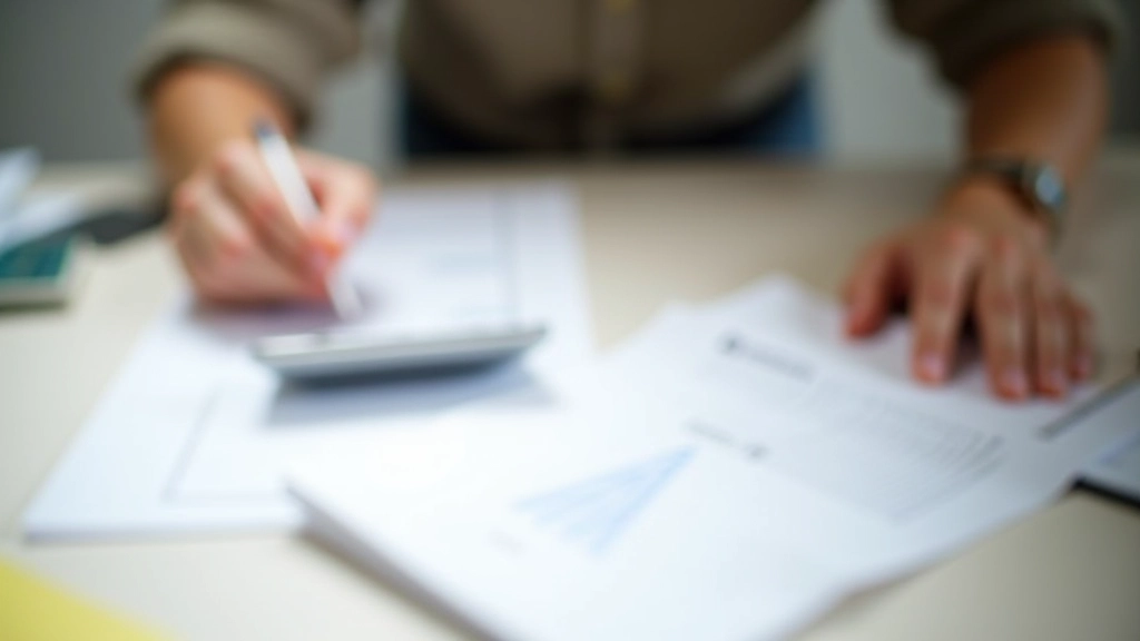 Documents de budgétisation, calculatrice, notes manuscrites sur animaux domestiques, bureau bien organisé, lumière naturelle claire